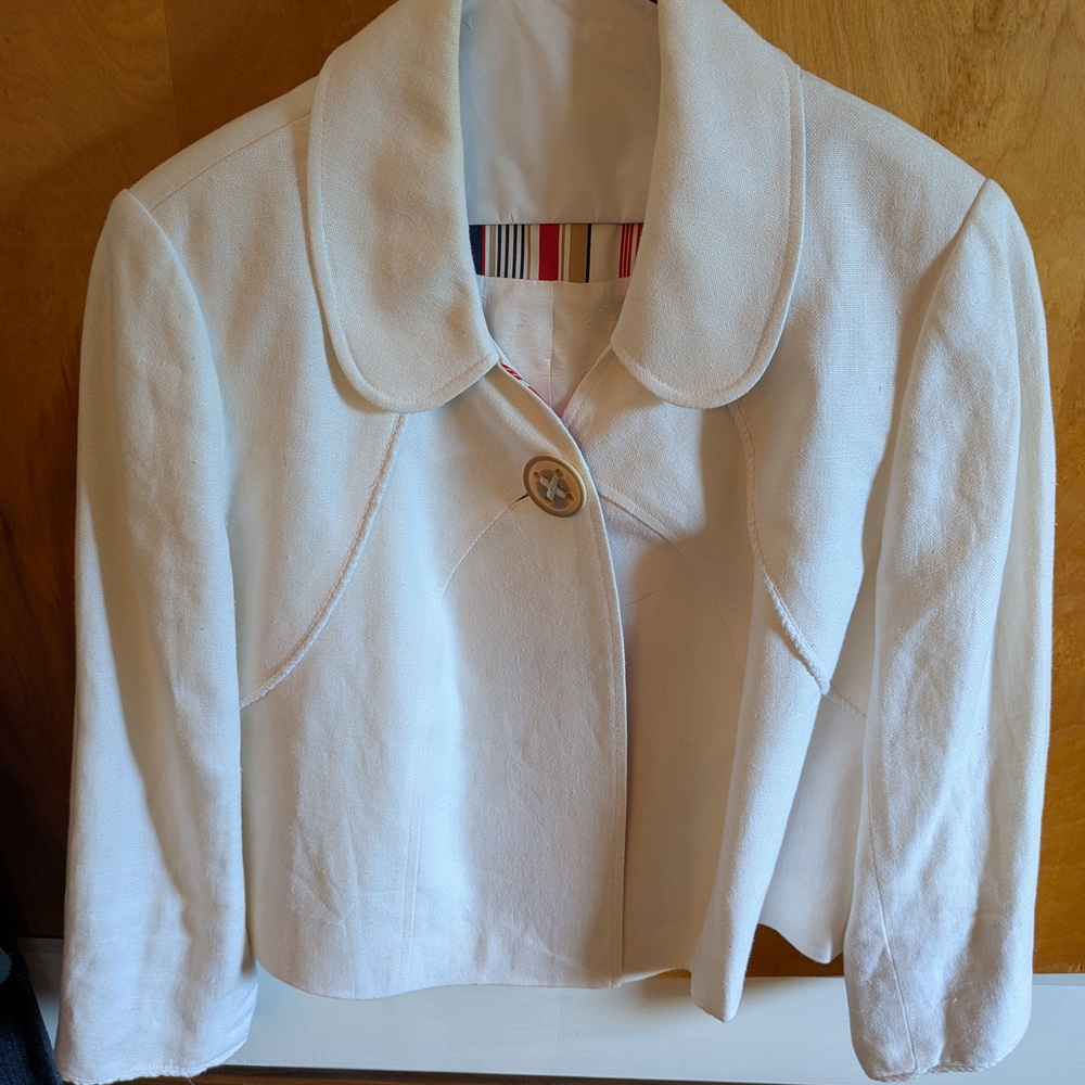 Insight Cream Blazer with Button Detail